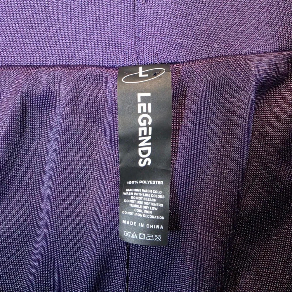 Legends Performance Shorts Mens Large Purple Mesh Zipper Pockets Logo Lined